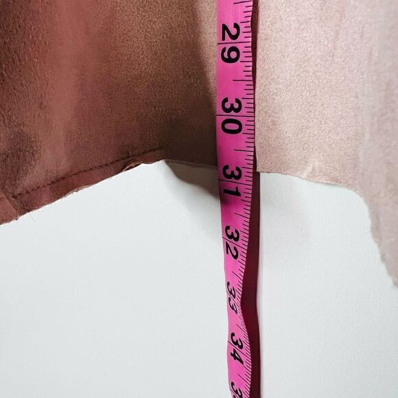 Joan Vass Light Pink Suede Feel Open Front Blazer - Picture 8 of 12